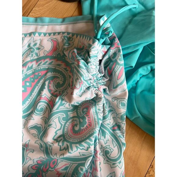 Womens Teal and Pink Tankini - Picture 6 of 8